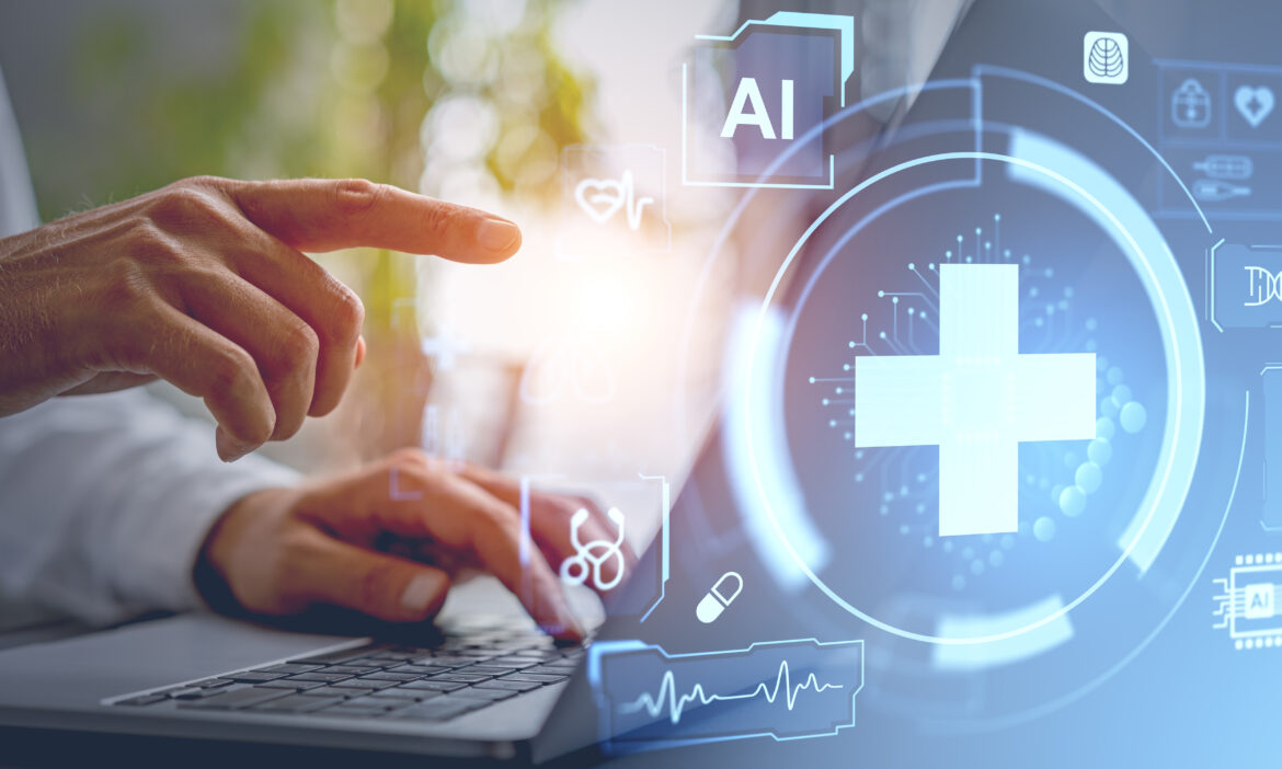 AI healthcare and medical data on laptop - Acuity Health Solutions