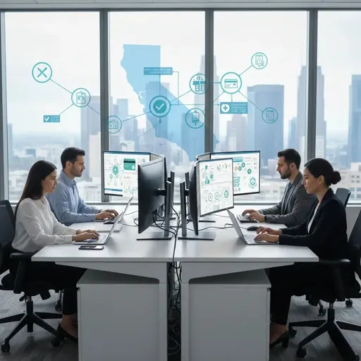 Medical Billing Team Working in Office