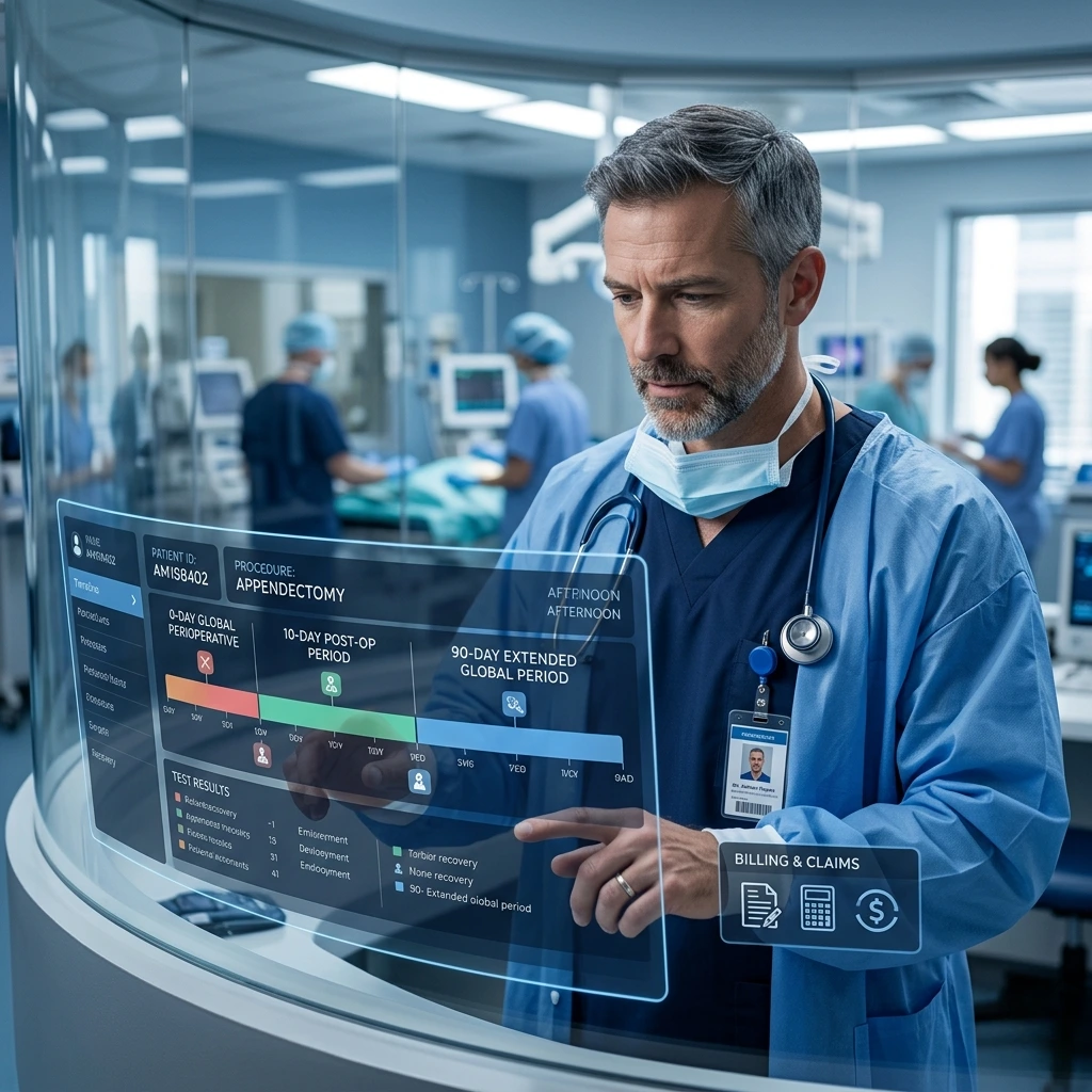 A neurologist analyzing brain MRI scans on high-resolution monitors in a modern clinic. Acuity Health Solution.